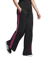 adidas Women's High Rise Contrast Stripe Wide Leg Pants