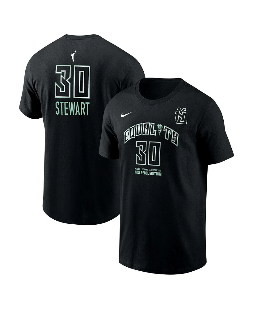 Nike Men's and Women's Breanna Stewart Black New York Liberty Rebel Edition Name Number T-Shirt