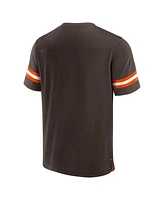 Fanatics Men's Brown Cleveland Browns Jersey Tackle V-Neck T-Shirt