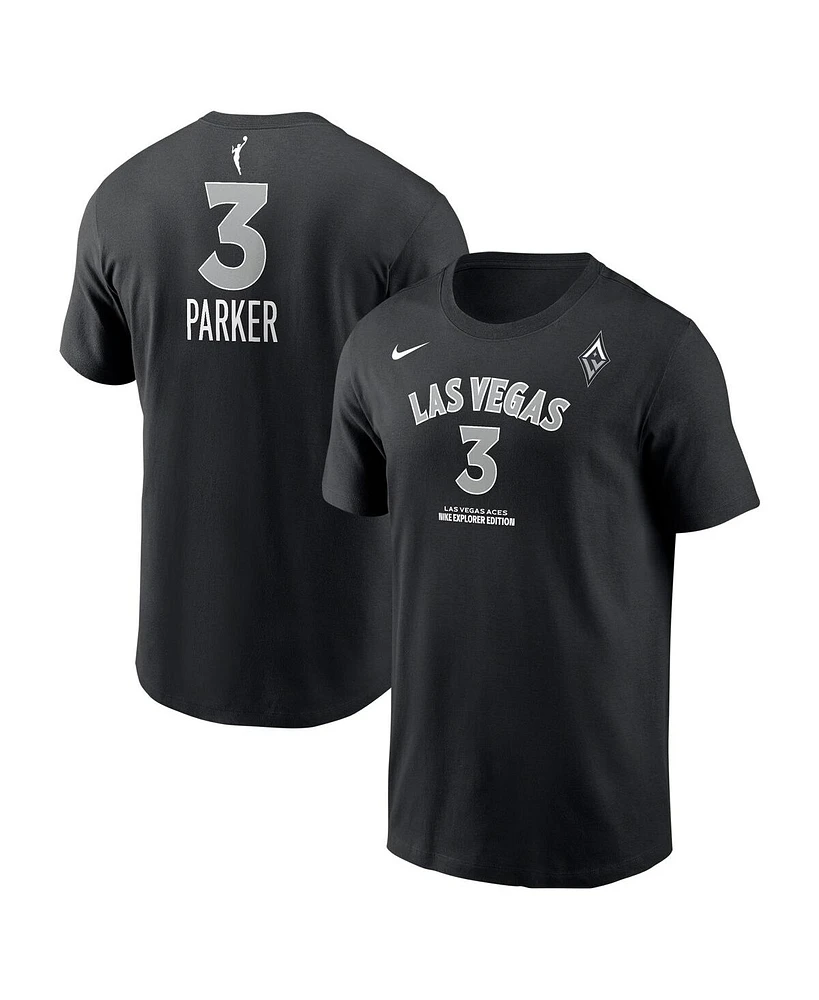 Nike Men's and Women's Candace Parker Black Las Vegas Aces Explorer Edition Name Number T-Shirt