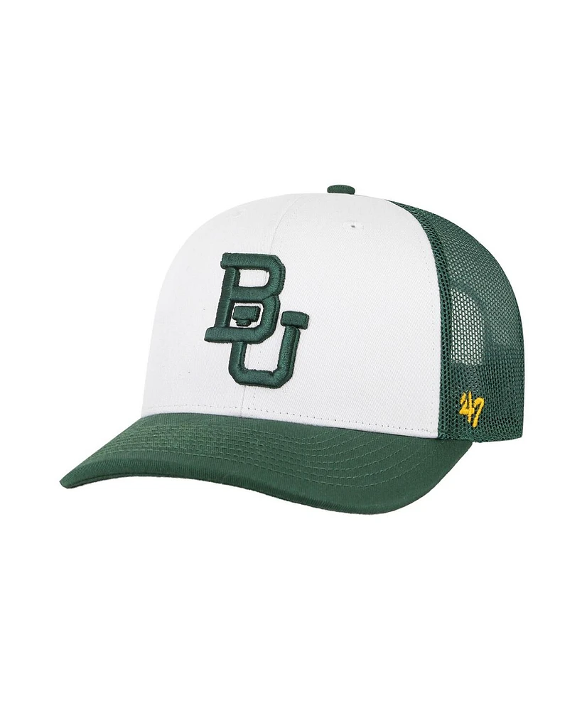 '47 Brand Men's White/Green Baylor Bears Freshman Trucker Adjustable Hat