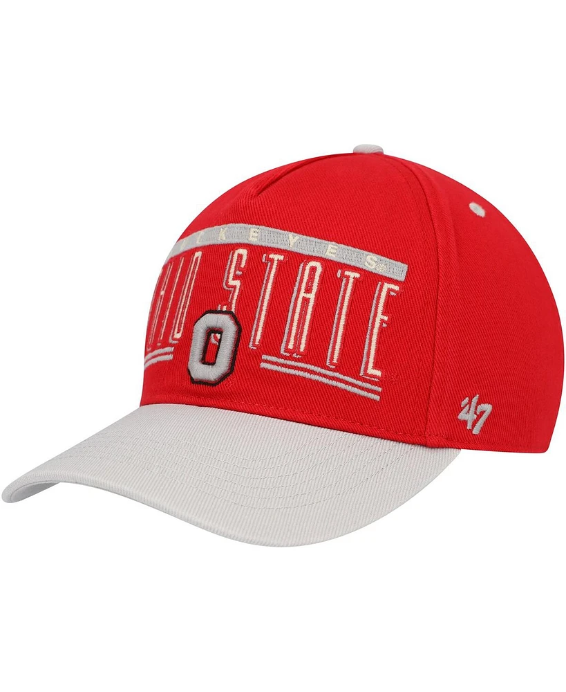 '47 Brand Men's Scarlet Ohio State Buckeyes Double Header Hitch Adjustable Hat