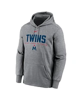 Nike Men's Heather Charcoal Minnesota Twins Therma Fleece Pullover Hoodie