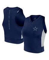 Fanatics Women's Navy Dallas Cowboys Studio Fitted Gym Tank Top