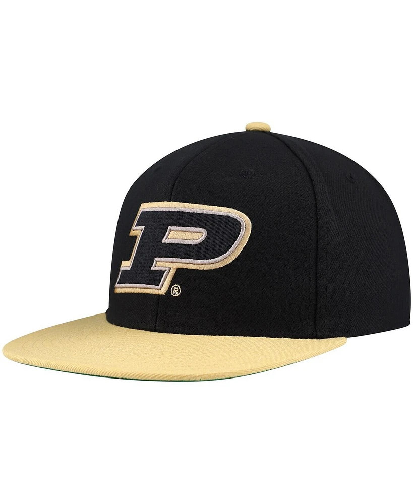 Mitchell & Ness Men's Black/Gold Purdue Boilermakers 2-Tone 2.0 Snapback Hat