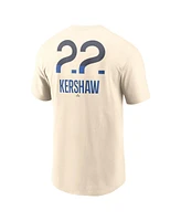 Nike Men's Clayton Kershaw Cream Los Angeles Dodgers 2024 City Connect Fuse Name Number T-Shirt