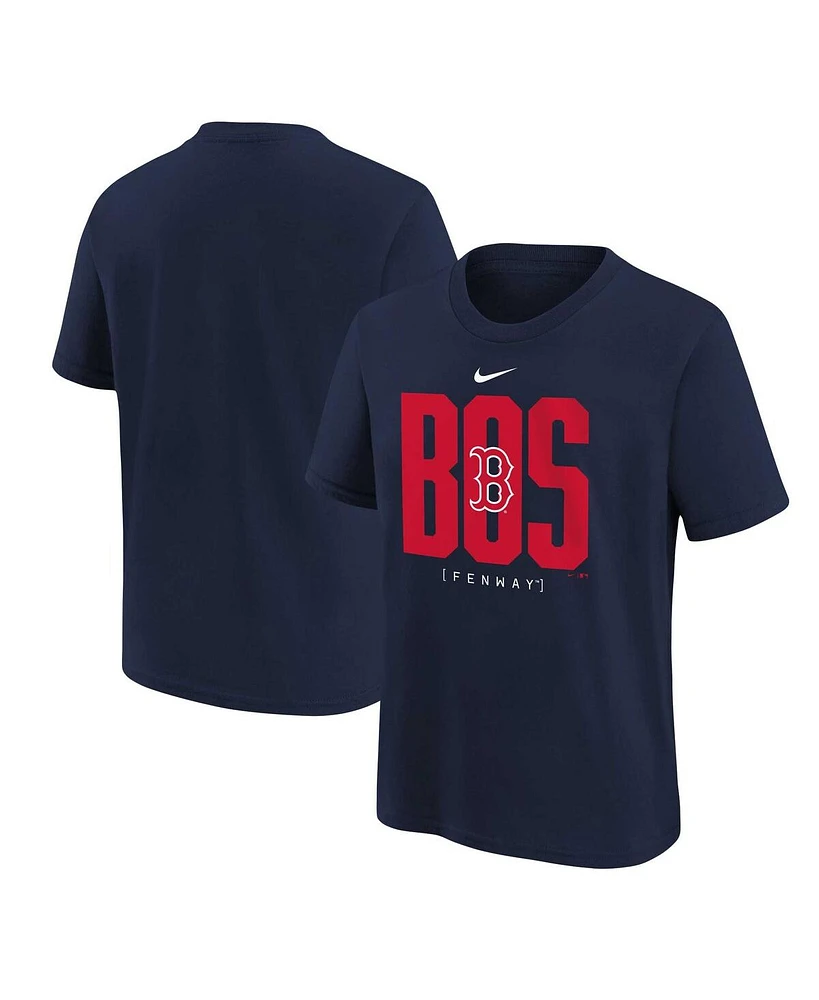 Nike Big Boys and Girls Navy Boston Red Sox Scoreboard T-Shirt