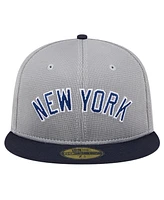 New Era Men's Gray York Yankees Pivot Mesh 59FIFTY Fitted Hat