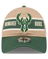 New Era Men's Tan/Hunter Green Milwaukee Bucks 2024 Nba Draft 9TWENTY Adjustable Hat