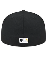 New Era Men's Black Pittsburgh Pirates Checkered Undervisor 59FIFTY Fitted Hat