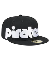 New Era Men's Black Pittsburgh Pirates Checkered Undervisor 59FIFTY Fitted Hat