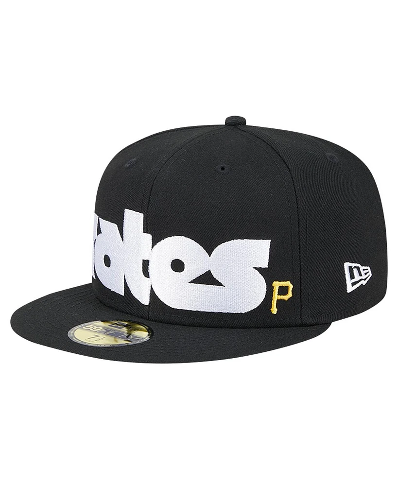 New Era Men's Black Pittsburgh Pirates Checkered Undervisor 59FIFTY Fitted Hat