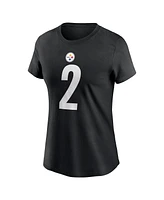 Nike Women's Justin Fields Black Pittsburgh Steelers Player Name Number T-Shirt