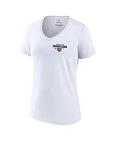 Fanatics Women's White Florida Panthers 2024 Stanley Cup Champions Jersey Roster V-Neck T-Shirt