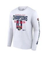 Fanatics Men's White Florida Panthers 2024 Stanley Cup Champions Long Sleeve T-Shirt