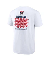 Fanatics Men's White Florida Panthers 2024 Stanley Cup Champions Jersey Roster T-Shirt