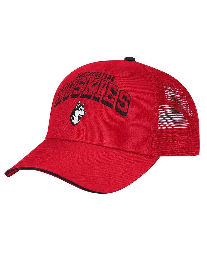 Colosseum Men's Red Northeastern Huskies Wyatt Primary Team Trucker Adjustable Hat