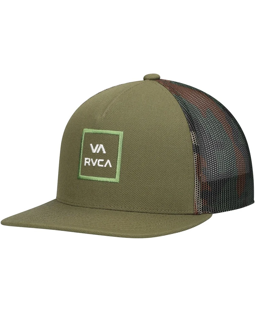 Rvca Big Boys and Girls Olive Va All the Way Trucker Snapback Hat