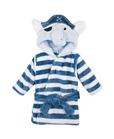 Hudson Baby Baby Boys Hudson 2Pc Plush Animal Face Bathrobe, Pirate Elephant 0-9 Months