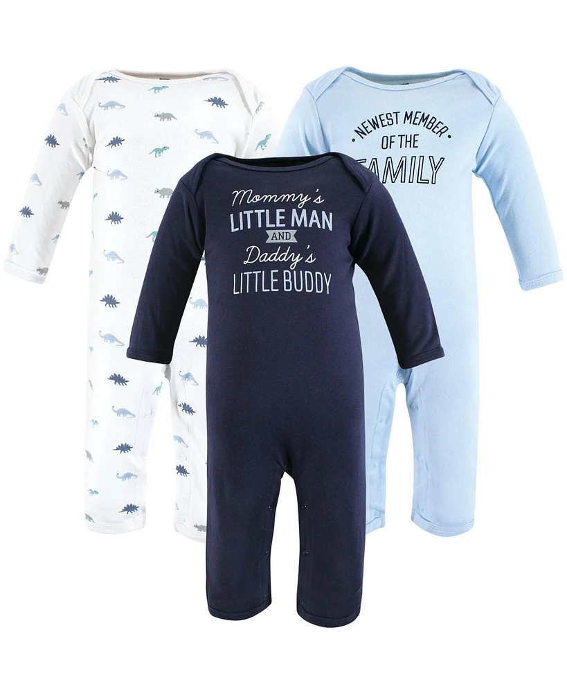 Hudson Baby Baby Boys Hudson Cotton Coveralls, Newest Family Member, 18-24 Months