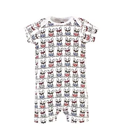 Hudson Baby Baby Boys Hudson Cotton Rompers, French Dog 2-Pack