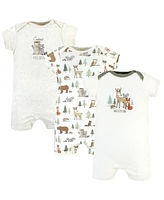 Hudson Baby Baby Boys Hudson Cotton Rompers, Forest Animals