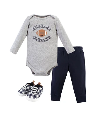 Hudson Baby Boys Cotton Bodysuit, Pant and Shoe Set