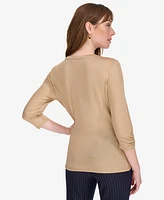 Tommy Hilfiger Women's Long-Sleeve Faux-Wrap Top