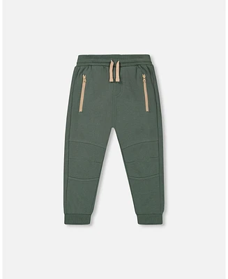 Deux par Big Boys Fleece Sweatpants With Zip Pockets Forest Green