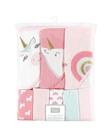 Hudson Baby Infant Girl Animal Hooded Towel 3pk and 15 Washcloths, Unicorn, One Size