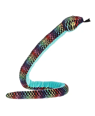 Aurora X-Large Kusheez Snake Playful Plush Toy Rainbow 51"