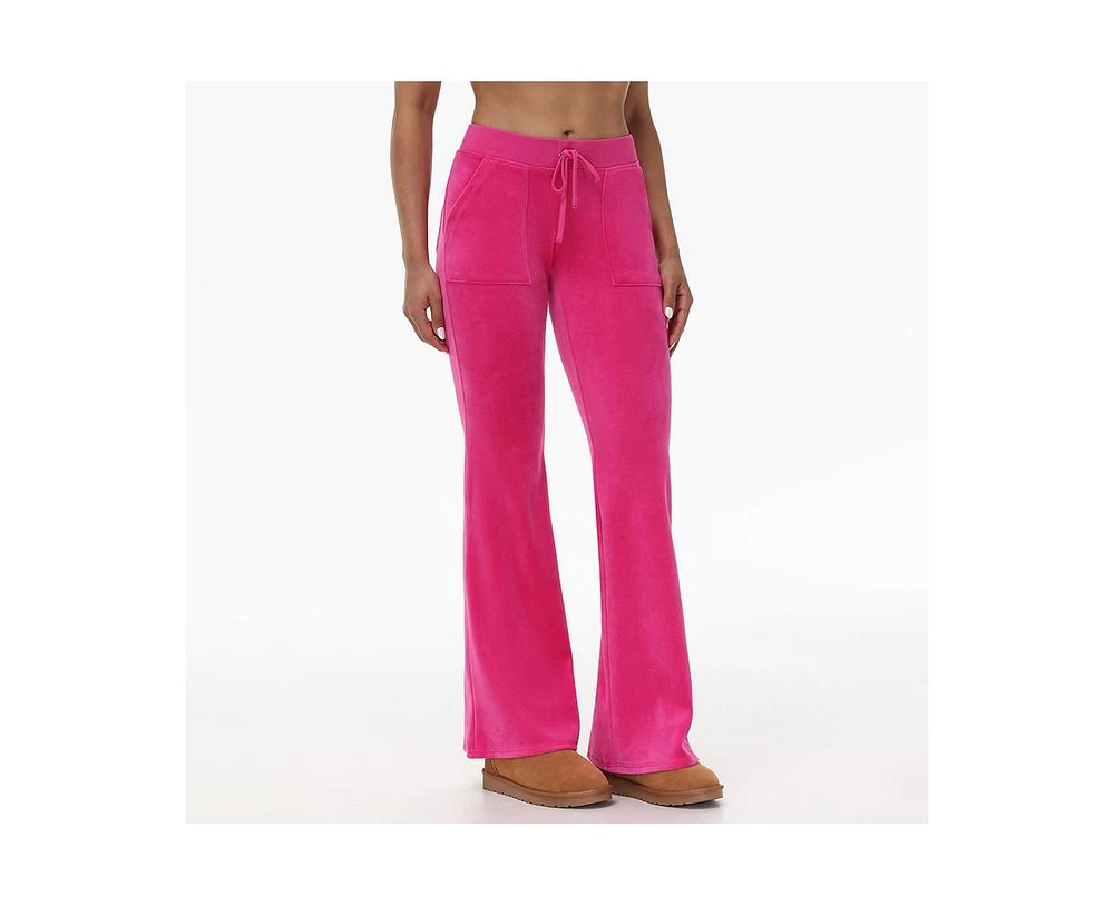 Juicy Couture Women's Hollywood Scottie Snap Pocket Cotton Velour Track Pants