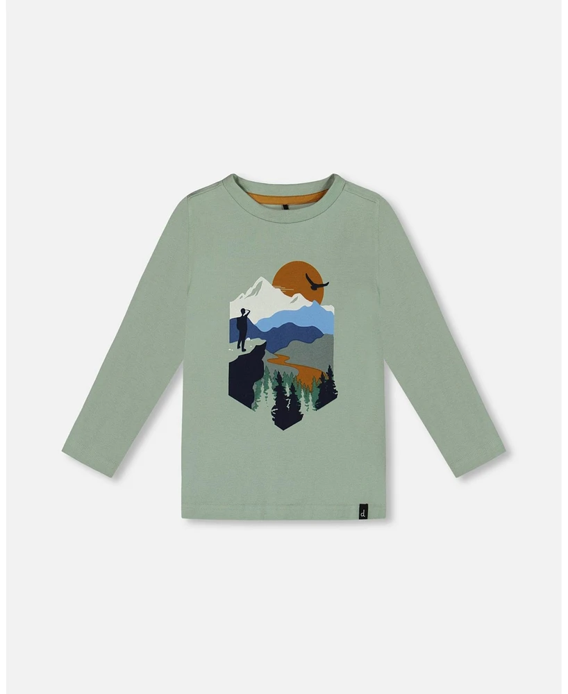 Deux par Baby Boys T-Shirt With Print Sage