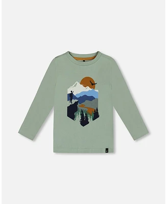 Deux par Baby Boys T-Shirt With Print Sage