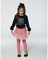 Deux par Baby Girls Leggings With Tulle Skirt Pink