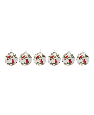 Slickblue Cardinal Bird Ball Ornament (Set of 6)