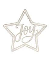 Slickblue Beaded Wood Star With Joy Sentiment (Set of 2)