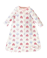 Touched by Nature Baby Girls Organic Cotton Long-Sleeve Wearable Sleeping Bag, Sack, Blanket, Floral Dot