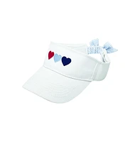 Bits & Bows Girls Hearts Bow Visor