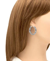 Devata 25mm Bali Filigree Hoop Earrings in Sterling Silver