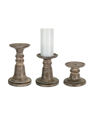 Slickblue Traditional Stone Candle Holder (Set of 3)