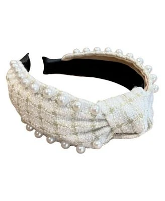 Headbands Of Hope Womens It Girl Pearl Headband Cream