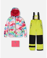 Deux par Toddler Girls Two Piece Snowsuit Printed Bubbles And Lime - Toddler|Child