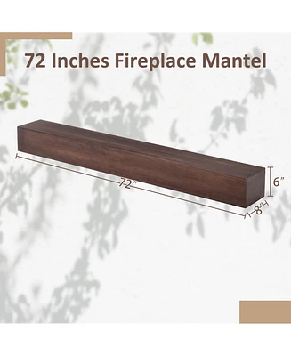 Simplie Fun 72 Inch Solid Pine Wood Fireplace Mantel Shelf for Home Decor