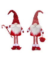 Slickblue Plush Standing Holiday Christmas Elf Gnome Decor (Set of 2)