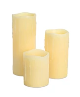 Slickblue Led Dripping Wax Candles with Remote (Set of 3)