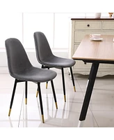 Simplie Fun Contemporary Fabric Dining Chairs, Set of 4, Gray