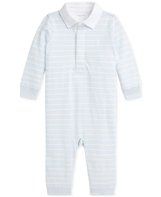 Polo Ralph Lauren Baby Striped Cotton Jersey Coverall