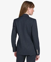 Tommy Hilfiger Women's Double Breasted Metallic Pinstriped Blazer