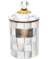 Mackenzie-Childs Sterling Check Enameled Steel Medium Canister